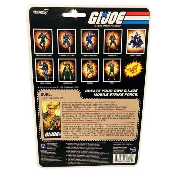 G.I. Joe Duke First Sergeant Collectible Action Figure Retro Military Toy - Picture 2 of 3